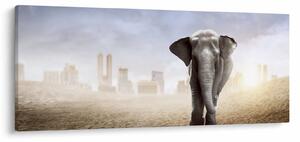 Tablou - Elefanți în oraș (120x50 cm)