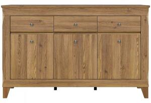 Comoda BERGEN KOM3D3S, stejar auriu, PAL, 156x47x98 cm