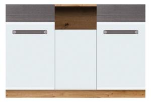 Comoda Martin, gri/alb, PAL, 135x90x43 cm