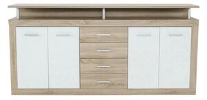 Comoda JUNO - JACHIM NEW, stejar sonoma/alb, PAL, 195x37x97 cm