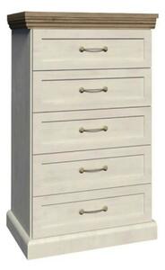 Comoda cu sertare ROYAL KS5, pin nordic/stejar salbatic, PAL melaminat