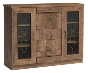 Comoda TEDY TYP T14, stejar lefkas, PAL melaminat, 140x44x109.5 cm