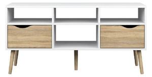 Comoda TV OSLO 75391, stejar sonoma/alb, PAL melaminat, 117x39x57 cm