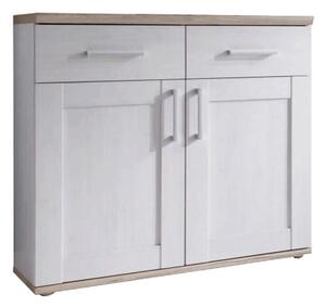 Comoda PROVENSAL, PAL melaminat, alb/stejar San Remo, 96x38x91 cm