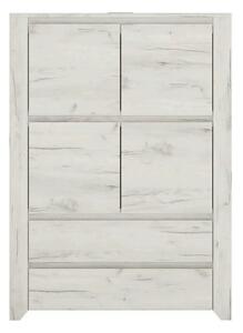 Comoda ANGEL TIP 33, alb, PAL melaminat, 84x40x116 cm