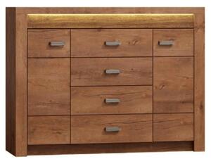 Comoda INFINITY I-07, frasin deschis, PAL melaminat, 137x42x104 cm