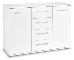 Comodă Cirveso 103, Alb, Alb lucios, PAL laminat, 82x116x41cm, 45.2 kg