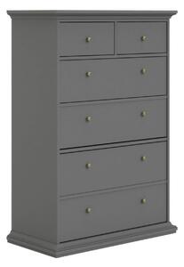 Comoda PARIS, gri, PAL laminat/metal, 96x49x140 cm