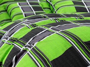 Lenjerie de pat creponata CUBE verde Dimensiune lenjerie de pat: 70 x 90 cm | 140 x 200 cm