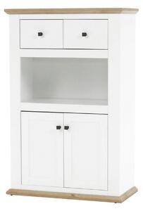 Comoda LEON MZ8, DTD laminat, alb/stejar grand, 85x40x130 cm