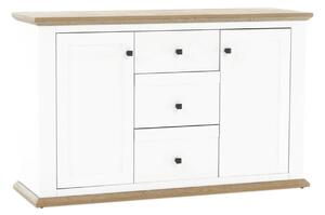 Comoda LEON MZ11, DTD laminat, alb/stejar grand, 140x45x87 cm