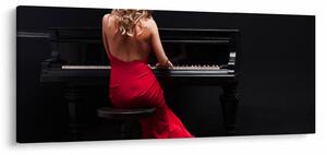Tablou - Femeia cântând la pian (120x50 cm)