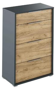 Comoda RIOMA NEW TYP 22, gri grafit/stejar artisan, PAL laminat, 75x38