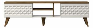 Comoda TV Egg, stejar/alb, PAL melaminat, 180x35x53 cm