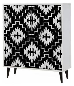 Comoda Swan, alb/negru, PAL melaminat, 95x36x111 cm