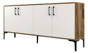 Comoda Kiev, alb/nuc, PAL melaminat, 180x35x78 cm