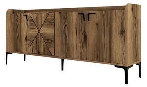Comoda Venedik, nuc/negru, PAL melaminat/metal, 180x35x78 cm