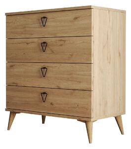 Comoda VERSA-CE, 3612, stejar, PAL melaminat, 80x45x91 cm