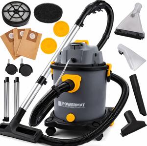 Aspirator industrial pentru covoare de 2000 W, pentru aspirare umedă și uscată, cu o capacitate de 20 l