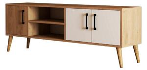 Comoda TV EXXEN-1584, stejar/alb, PAL melaminat, 150x34x52 cm