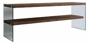 Comoda TV TV103, nuc, sticla/lemn, 120x35x45 cm
