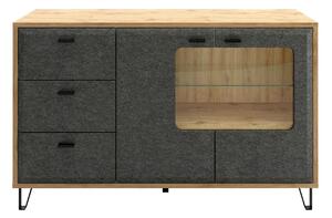 Comoda GRACE, stejar/gri antracit, PAL laminat, 144x42x90 cm