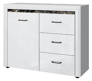 Comoda WHITEBLACK, alb/negru, PAL, 116x40x92 cm