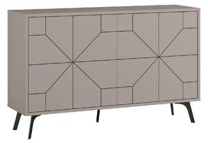 Comoda DUNE, gri/negru, PAL melaminat, 123x35x77 cm