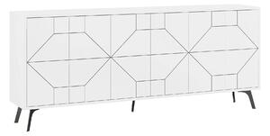 Comoda TV DUNE, alb/negru, PAL melaminat, 184x35x77 cm