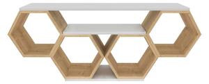 Comoda TV BAL, stejar/alb, PAL melaminat, 140x30x56 cm