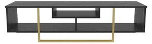Comoda TV ASAL 150, negru/auriu, PAL melaminat, 150x35x40 cm