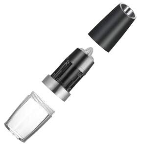Dispozitiv macinat condimente electric, 21 x 5cm, negru/argintiu