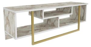 Comoda TV ASAL 120, bej/alb, PAL melaminat, 120x35x40 cm