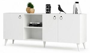 Comoda 616TNM1607, alb, PAL melaminat, 180x45x79 cm