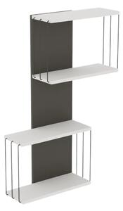Raft DESTAN, alb/gri, PAL melaminat, 65x19x96 cm