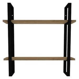 Raft BUBA, stejar/negru, PAL melaminat, 70x22x70 cm