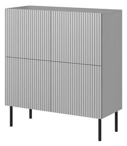Comoda ASENSIO, gri mat/negru, PAL laminat, 100x42x110 cm