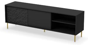 Comoda TV BULLET, negru/auriu, PAL laminat, 180x41x58 cm