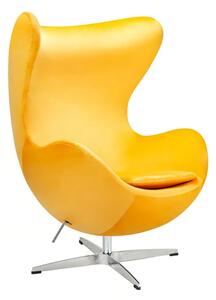 Fotoliu Egg Classic Velvet 77x73x106 cm - galben, catifea, bază din aluminiu