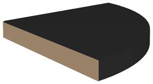 Raft colțar de perete, negru, 35 x 35 x 3,8 cm, MDF