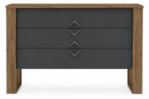 Comoda Bumerang Aynalı, gri antarcit/alun, PAL melaminat, 110x45x76 cm