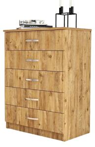 Comoda 616TNM1508, stejar, PAL melaminat, 72x45x98 cm