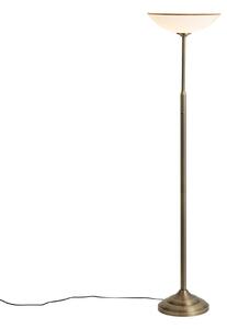Lampă clasică de podea bronz cu sticlă opal - Katarina