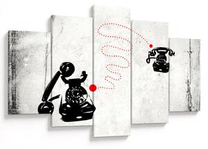 Tablou - Desen de telefon în stilul lui Banksy (150x105 cm)