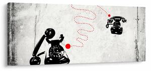 Tablou - Desen de telefon în stilul lui Banksy (120x50 cm)