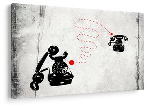Tablou - Desen de telefon în stilul lui Banksy (90x60 cm)