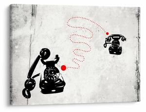 Tablou - Desen de telefon în stilul lui Banksy (70x50 cm)