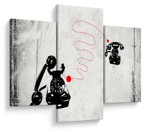 Tablou - Desen de telefon în stilul lui Banksy (90x60 cm)