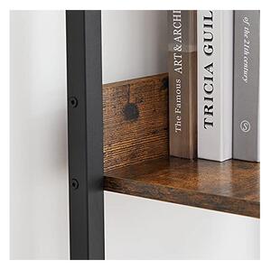 Biblioteca tip scara, Vasagle, 5 rafturi, LLS109B01, Maro Rustic