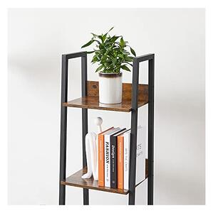 Biblioteca tip scara, Vasagle, 5 rafturi, LLS109B01, Maro Rustic